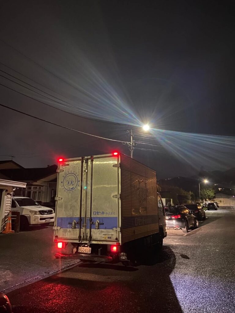Central Relocations truck on an evening move in Wellington